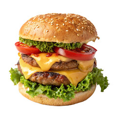 hamburger on white background