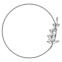Leaf Circle Frame Line