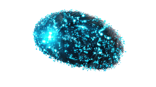 Digital Microcosm: An abstract rendering of a luminescent, spherical entity pulsates with brilliant electric blue light, evoking the vastness of the digital world and scientific exploration.