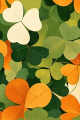 Colorful Array of Shamrocks in Various Shades