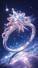 Elegant Cosmic Crown with Starburst Design and Radiant Gems