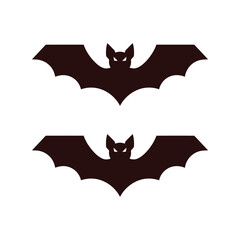 Halloween bat silhouettes flying against a clean background for spooky designs vector