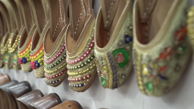Traditional Indian foot wear. Shoe Market India. 
