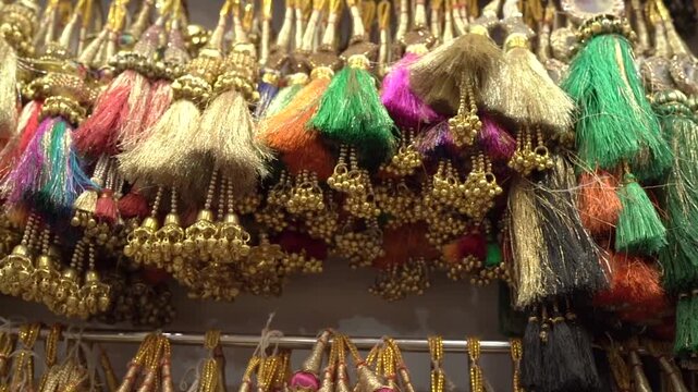 Traditional Punjabi Paranda &ndash; a colorful hair accessory used by women in Punjab, India.
