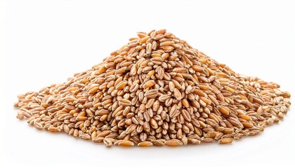 pile of einkorn wheat grains isolated on white background einkorn wheat grain