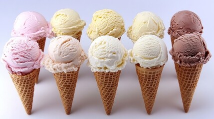 Scoops of assorted ice cream