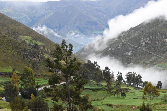 between the mountains