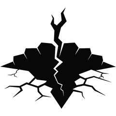 Obraz premium ground crack black and white silhouette