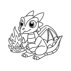 Dragon Sitting on a Cloud Coloring Page