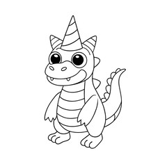 Dragon Birthday Celebration Coloring Page