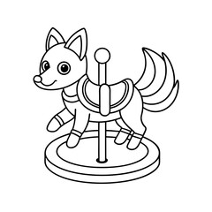 Fox Swinging on a Swing Coloring Page
