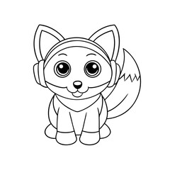 Mouse Building a Fort Coloring Page