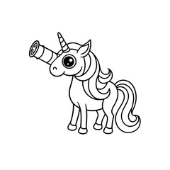 Unicorn Stargazing with Friends Coloring Page