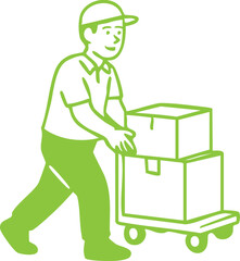 Vector Illustration of Courier Delivery Worker