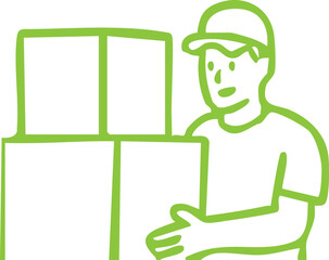 Vector Illustration of Courier Delivery Worker