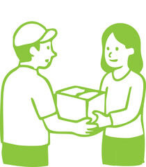 Vector Illustration of Courier Delivery Worker