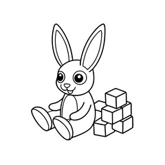 Obraz premium Chick Blowing Bubbles Coloring Page