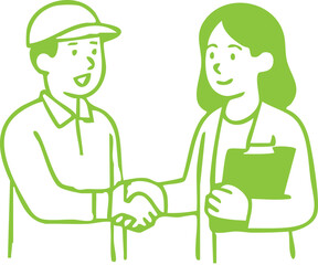 Vector Illustration of Courier Delivery Worker