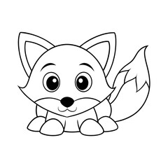 Fox Playing Hide and Seek Coloring Page