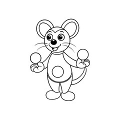 Mouse Juggling Balls Coloring Page