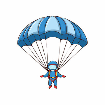 Parachutiste, fond blanc