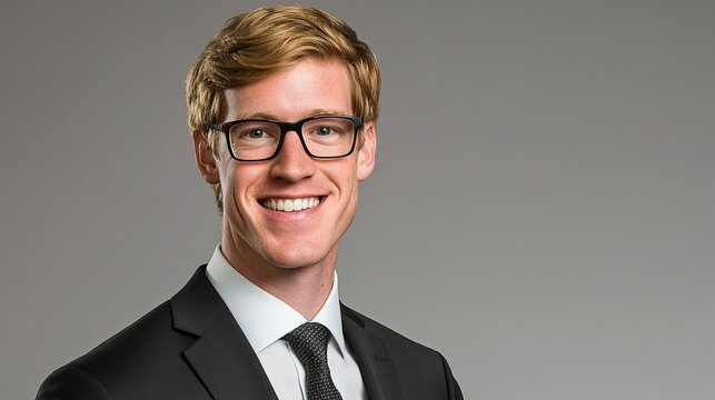 staff. Confident business professional in formal attire, exuding professionalism and approachability in a neutral setting. pitch deck slides.