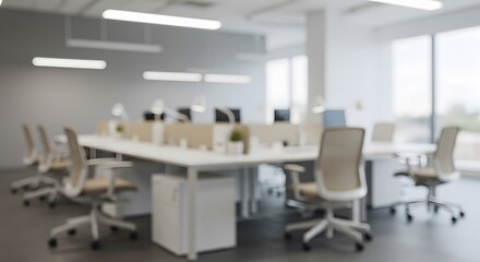 modern office background, blurred desks and chairs