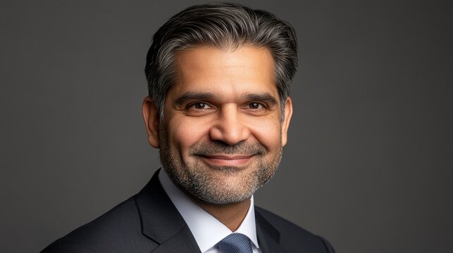 staff. Confident business professional in formal attire, exuding professionalism and approachability in a neutral setting. pitch deck slides.