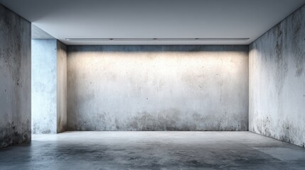 Minimalist Interior Space with Concrete Walls and Floor, Ideal for Showroom, Gallery, or Studio Mockup