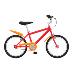 Obraz premium Cartoon style red bicycle illustration against a black background offers a clean design element
