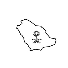 saudi arabia flag outline map