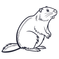 Obraz premium Cartoon Beaver Illustration Nature-Themed Animal Design