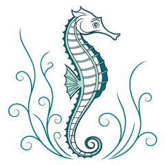 Fototapeta premium Elegant Sea Horse Illustration