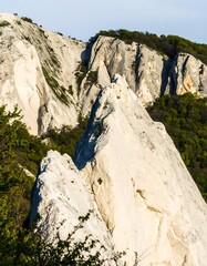 White rock face of a mountain range