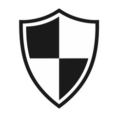 Chess Shield Icon Silhouette Vector Image