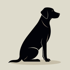 a-striking-black-silhouette-of-a-labrador-retrieve.eps
