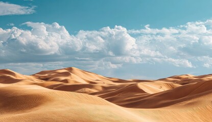 Vast desert landscape under a partly cloudy sky