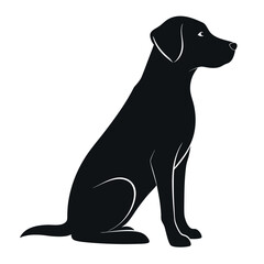 a---silhouette---of-a-labrador-retriever-dog-sitti.eps
