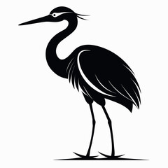 a-stark-black-silhouette-of-a-heron-standing-on-on vector design .eps