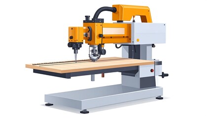 Fototapeta premium Automated wood processing workstation with advanced cutting technology