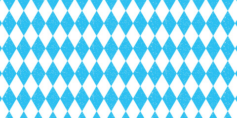 Bavarian blue and white diamond seamless pattern vector, Oktoberfest festival background for banners and packaging.