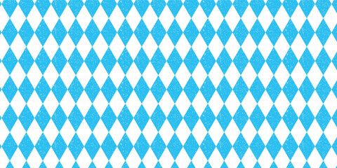 Seamless Bavarian blue and white diamond pattern vector, traditional Oktoberfest background.