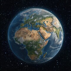 Obraz premium Earth globe, detailed view of continents