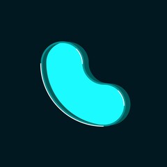 Blue surgical sterile kidney tray. On a dark background. Medicine. Medical instrument. Vector illustration