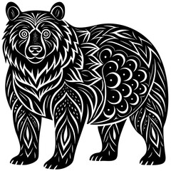 Fototapeta premium Stylized brown bear illustration on white background