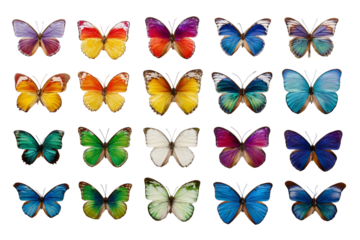 Assorted Colorful Butterflies – Digital Nature Illustration