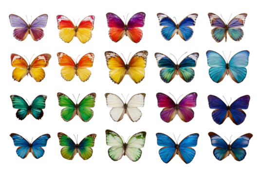 Assorted Colorful Butterflies – Digital Nature Illustration