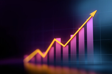 Fototapeta premium Business growth graph with upward trends in vibrant colors