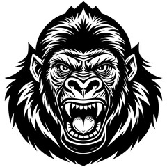 Fototapeta premium Stylized black gorilla illustration on white background