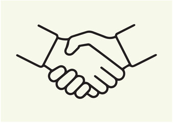 Handshake line art Vector